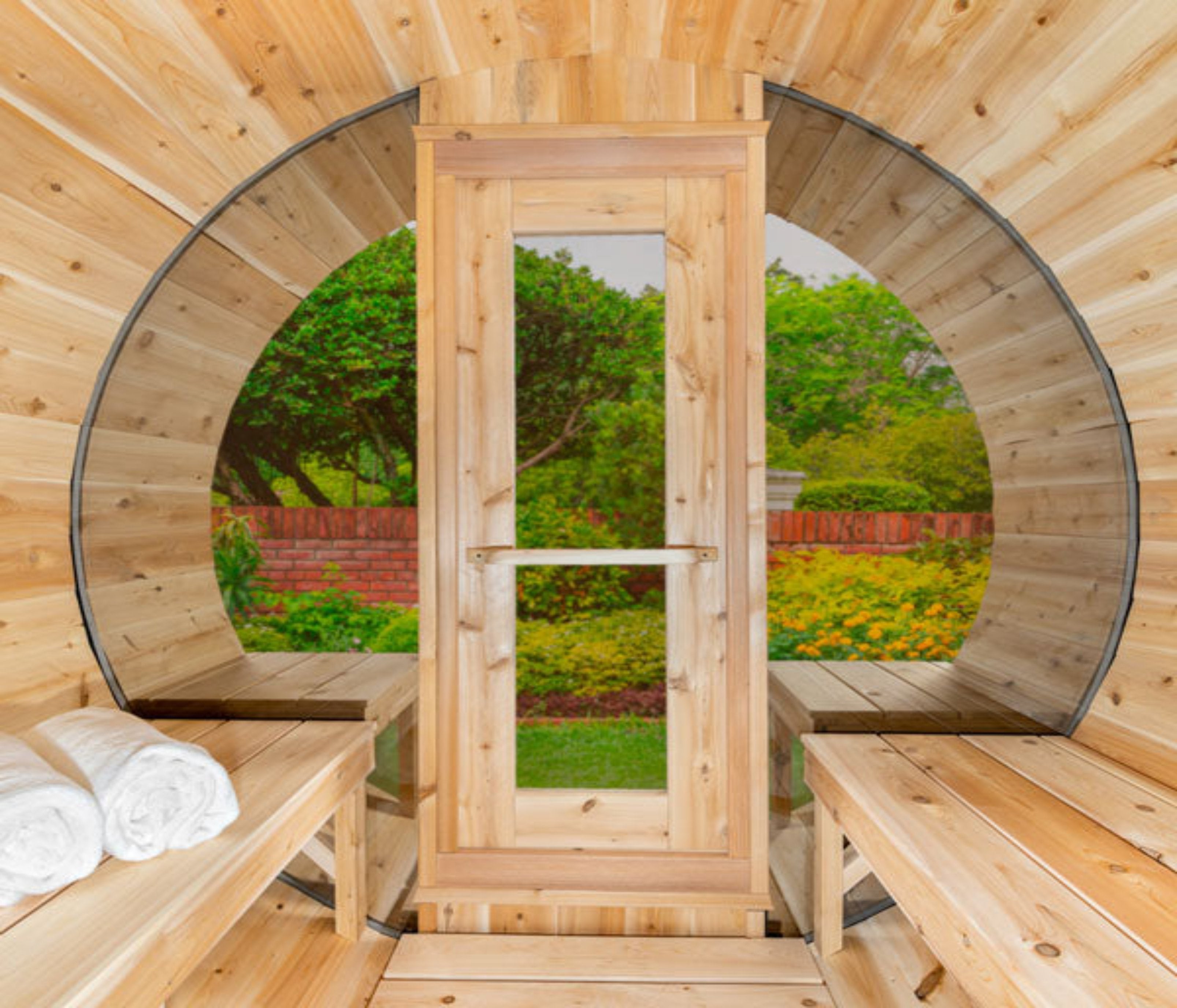 Dundalk LeisureCraft Canadian Timber Serenity MP Barrel Sauna CTC2245MPE