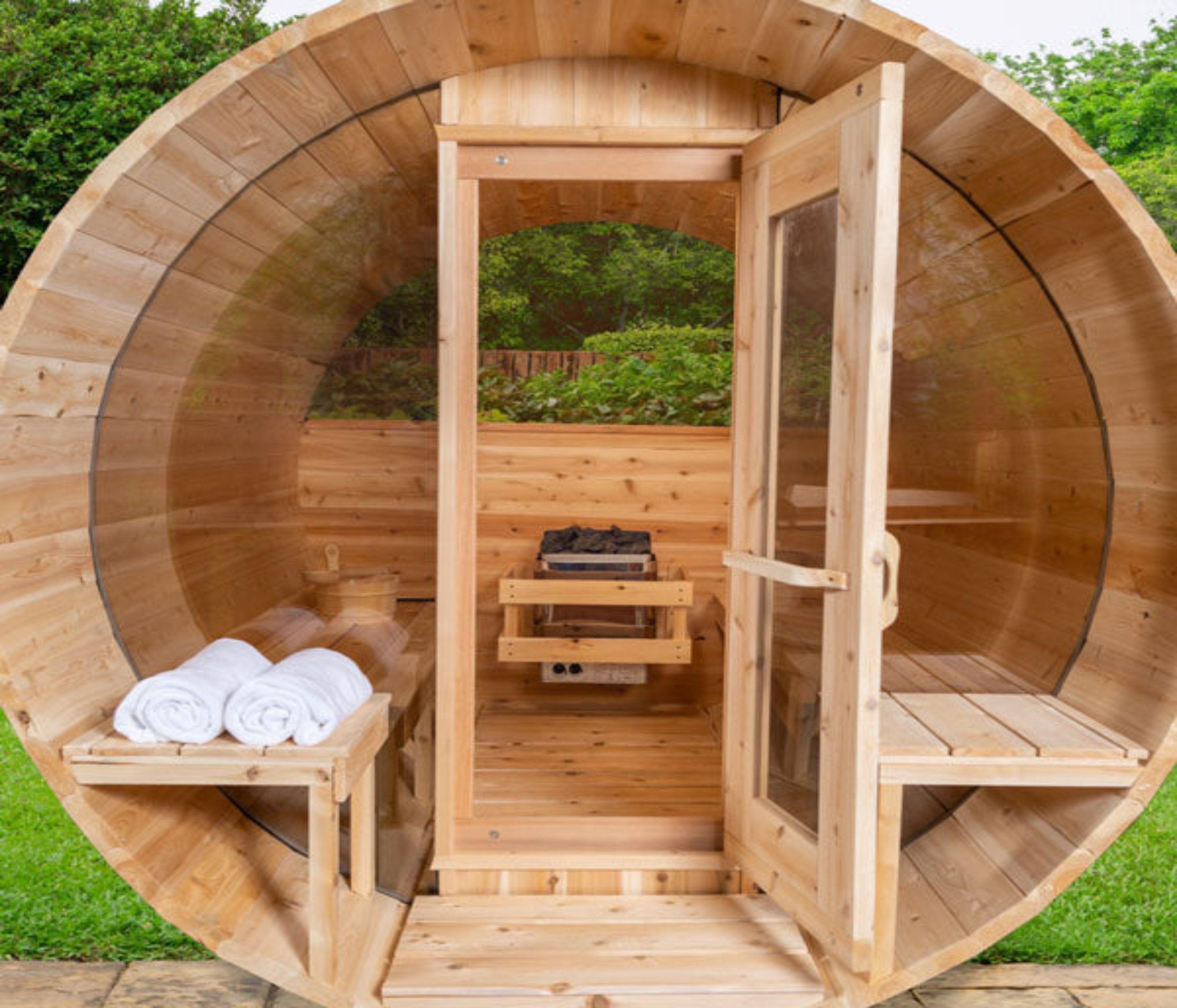 Dundalk LeisureCraft Canadian Timber Serenity MP Barrel Sauna CTC2245MPE