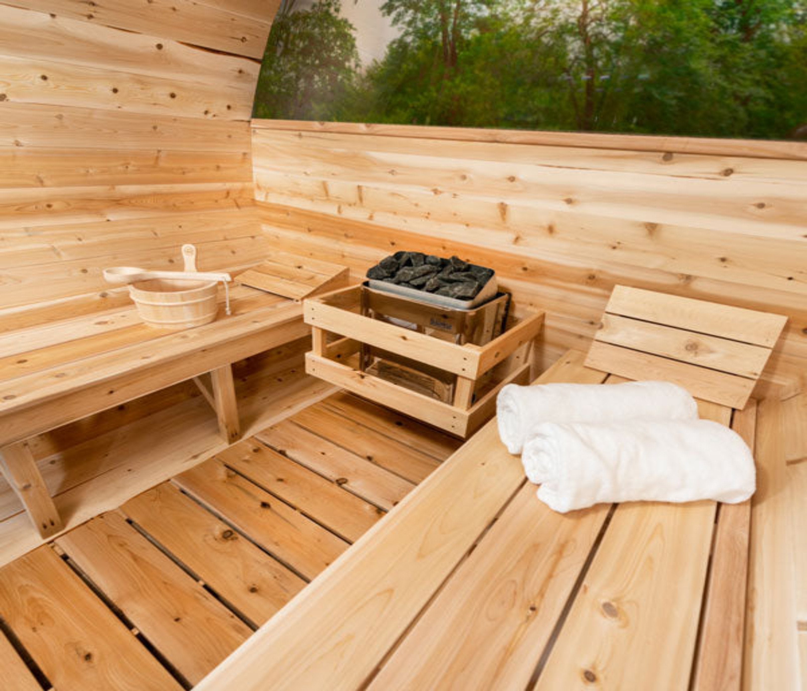 Dundalk LeisureCraft Canadian Timber Serenity MP Barrel Sauna CTC2245MPE