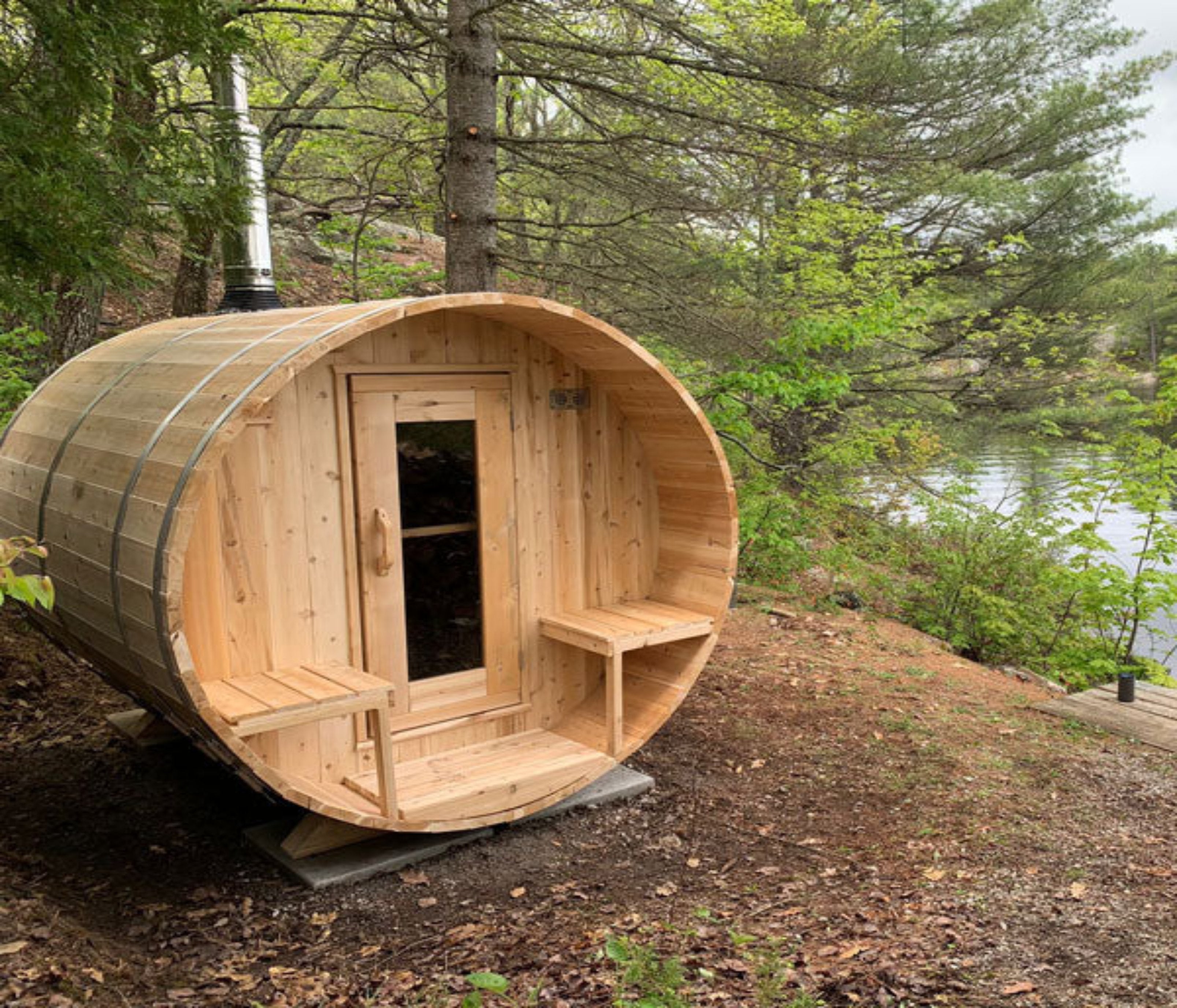 Dundalk LeisureCraft Canadian Timber Serenity Barrel Sauna CTC2245W