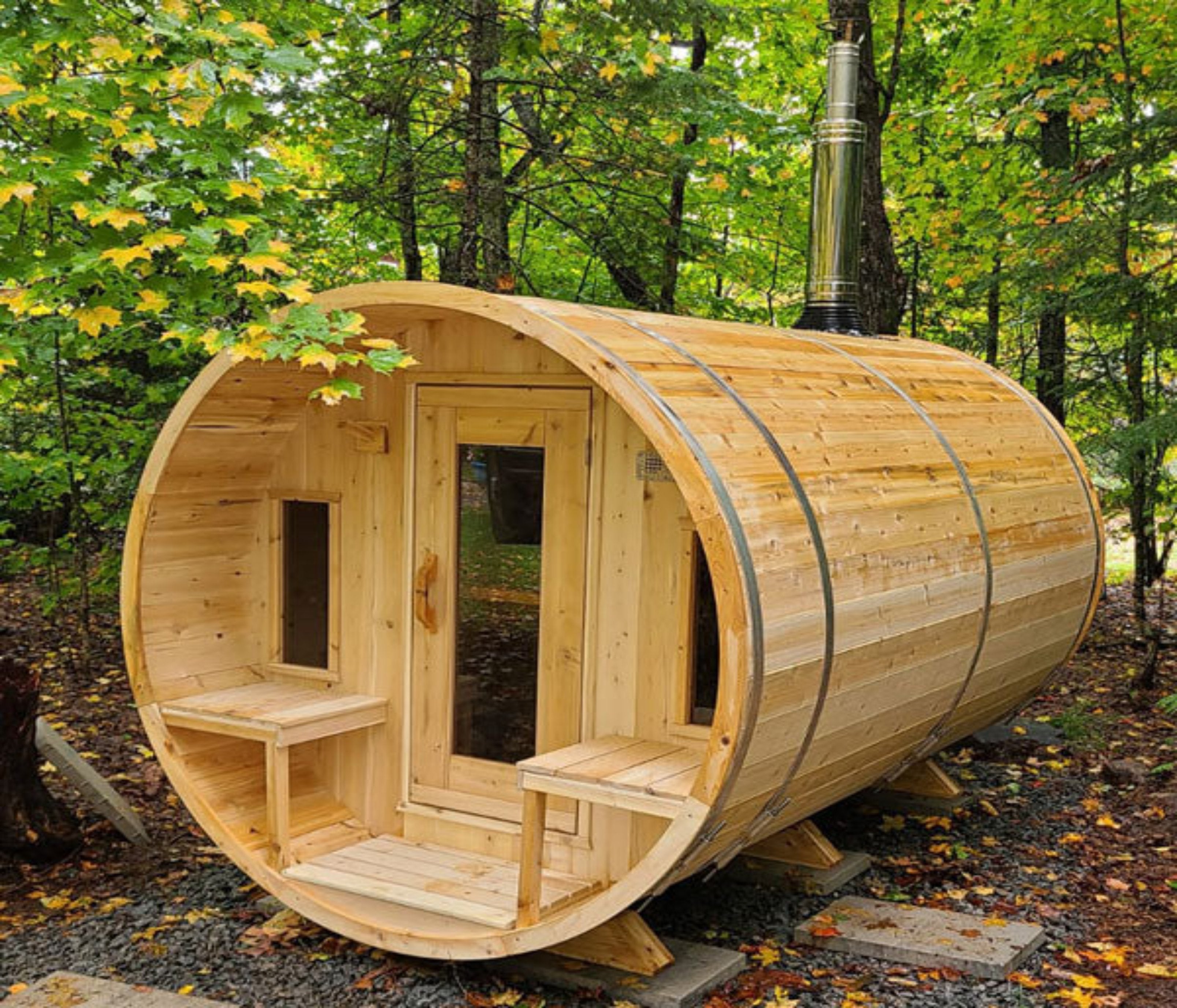 Dundalk LeisureCraft Canadian Timber Tranquility Barrel Sauna CTC2345